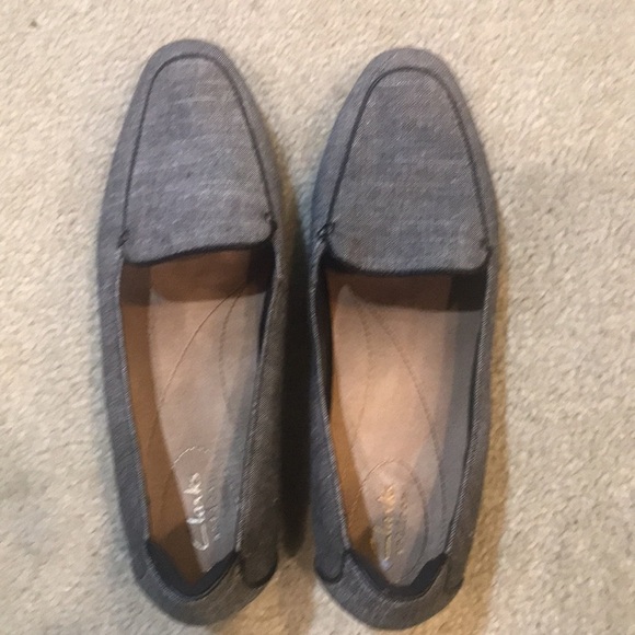 NWOT Clarks Artisan Tweed Gray/Black Slip On Loafer Style Shoes-Size 9M - Picture 1 of 8